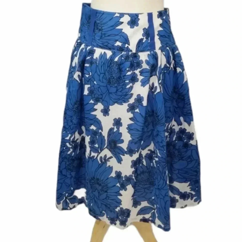 {LondonJean} Chino Floral Print Skirt